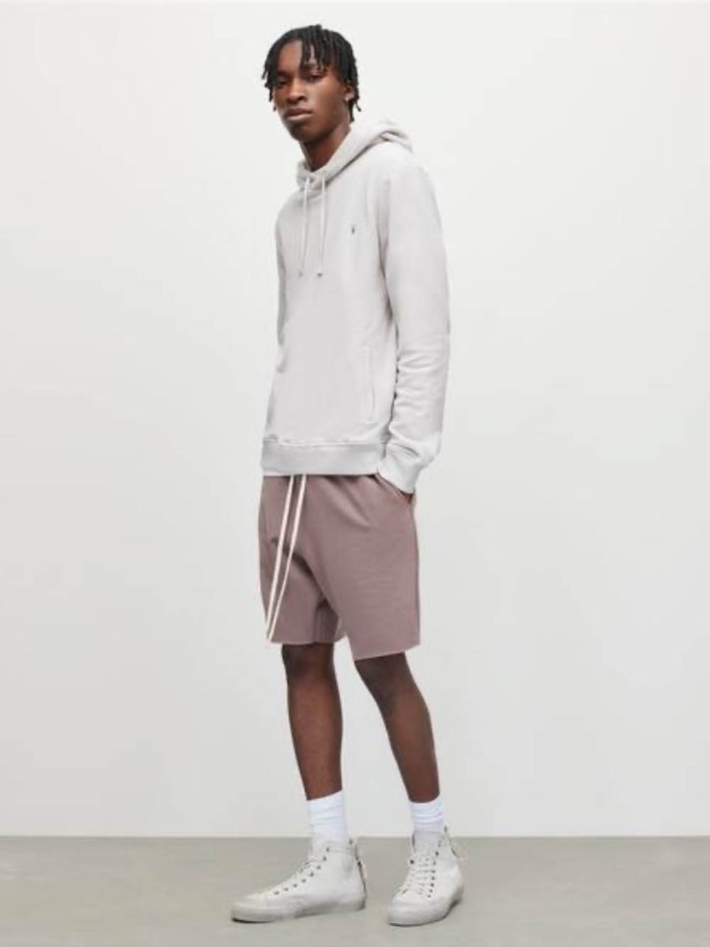 All Saints HELIX GREY SWEAT SHORTS Sz XS Men's Authentic